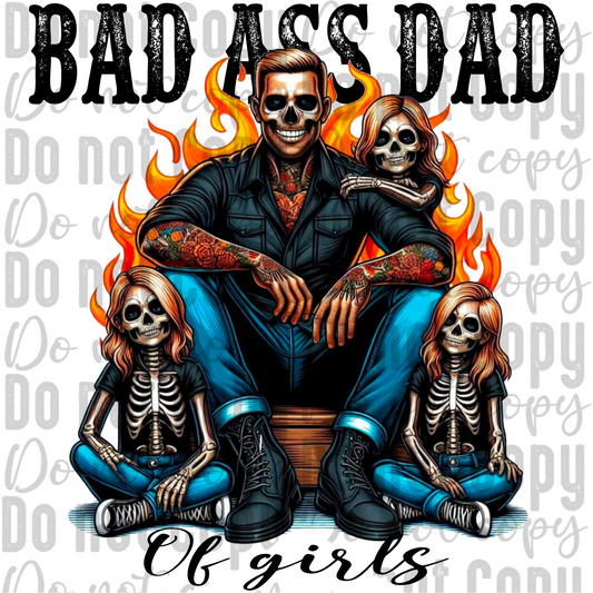 Bad Ass Dad of 3 Girls Png